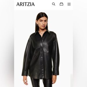 Aritzia Pelli Shirt Leather Jacket Oversized